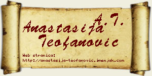 Anastasija Teofanović vizit kartica